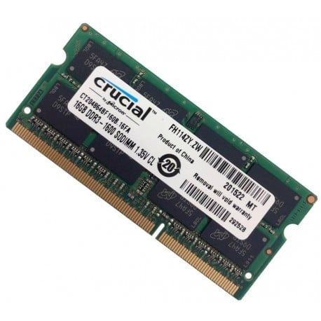 Crucial 16 gb DDR3L 1600MHZ PC3L-12800S CT204864BF160B.C16FA