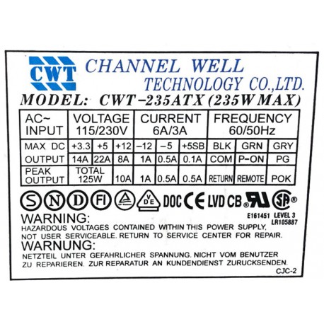 Channel well technology CwT-235ATX - 235w meridian sinotech