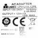 Umec UP0121a-12PE 100-240v 50-60hz 0.4a 12v 1a