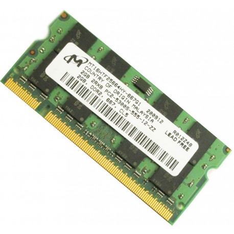 MT16HTF25664HY-667G1 2GB PC2-5300S-555-13-ZZ DDR2 667 CL5