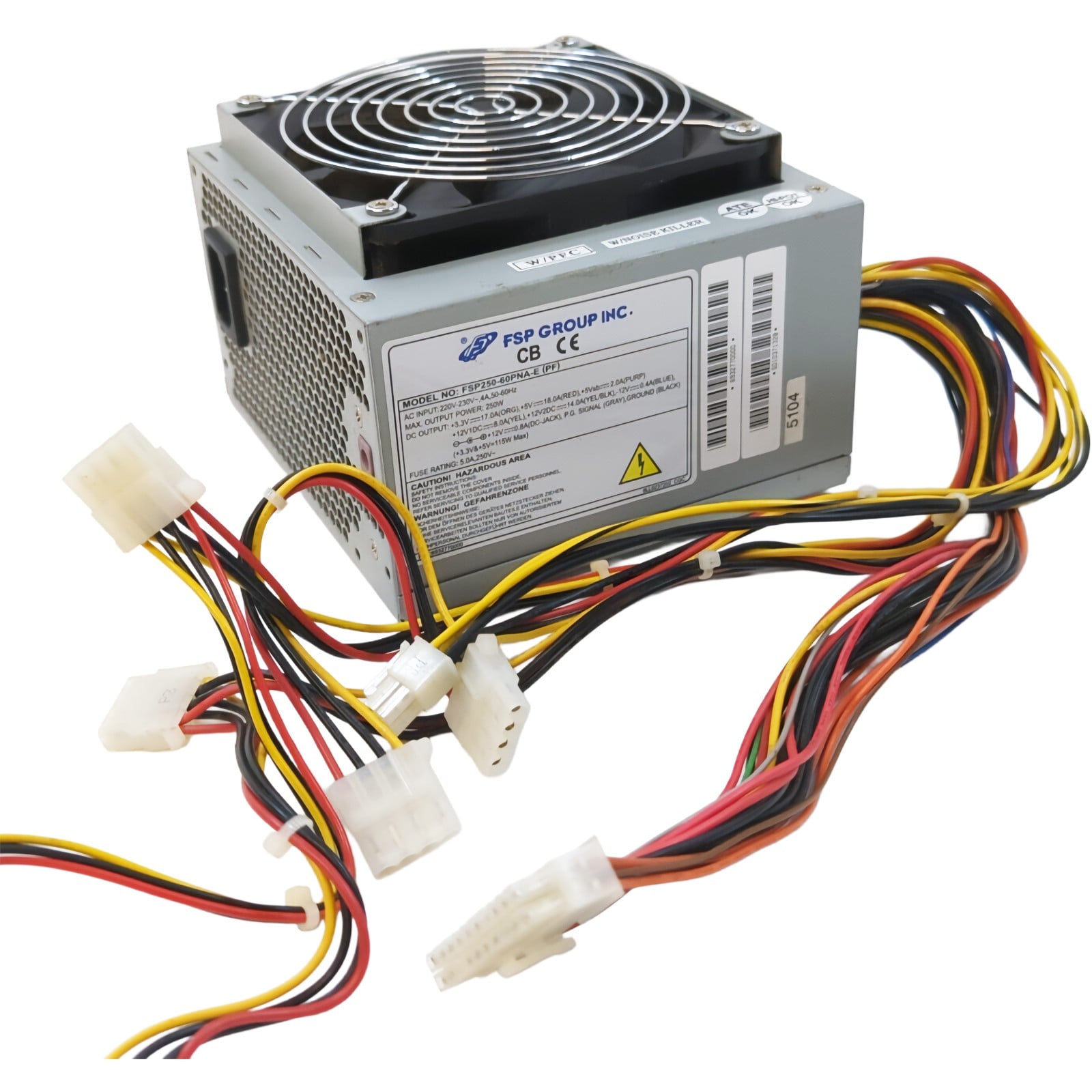 Alimentation PC 115/220 volt ~, 6/3A, 60/50Hz Model FSP250-60PNA(PF