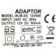 Adaptor WJG-DC 12v500 230v ac 50hz 12v dc 500MA