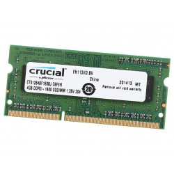 Crucial DDR3L 4 go 1600 mhz PC3-12800 CL11 1.35 v CT51264BF160BJ